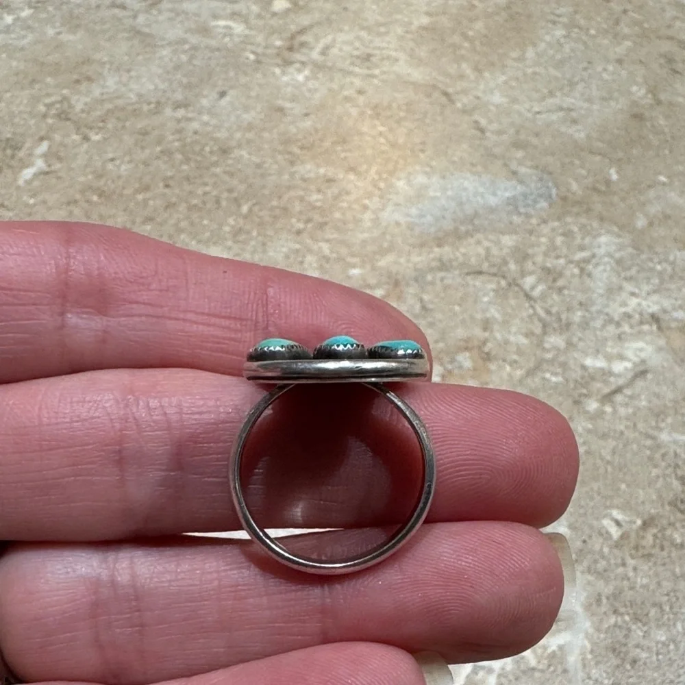 Turquoise Silver Women's Ring - Picture 12 of 13